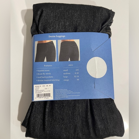 Simply Vera denim  Jean leggings dark wash jeggings - Picture 3 of 3